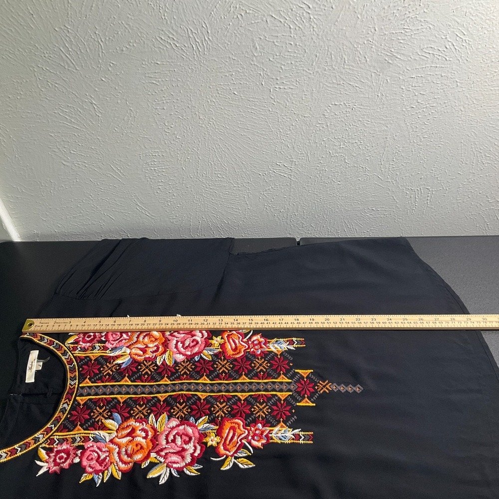 Andree By Unit Blouse Womens Large Floral Embroidery Boho Hippie Peasant Balloon - Picture 12 of 13